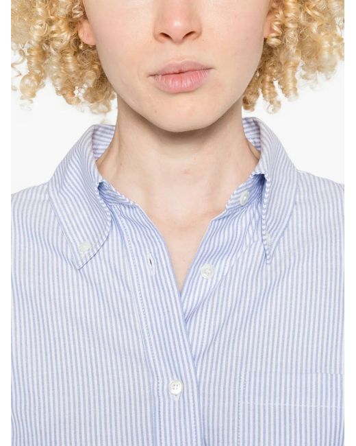 A.P.C. White Striped Shirt