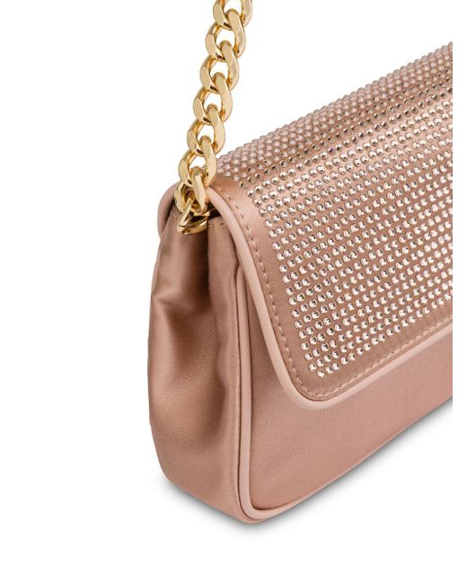 Alberta Ferretti Pink Rhinestone-embellished Shoulder Bag