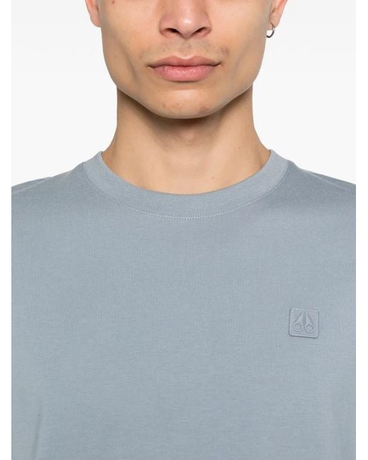 Moose Knuckles Blue Duluth Logo T-Shirt for men
