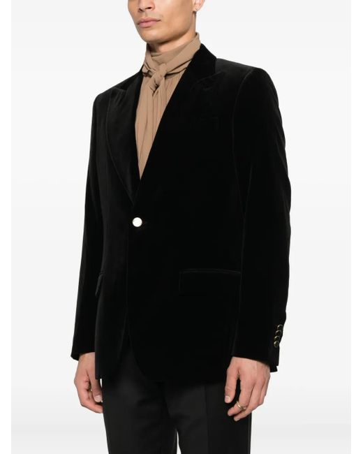 Lardini Black Velvet Single-Breasted Blazer for men