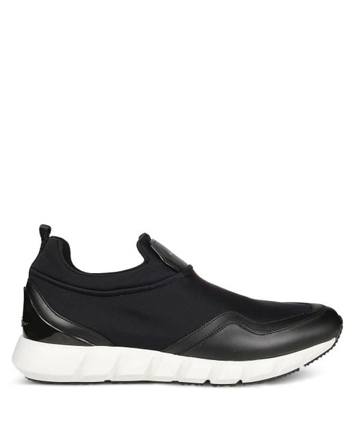 Ferragamo Black Slip-On Leather Sneakers for men