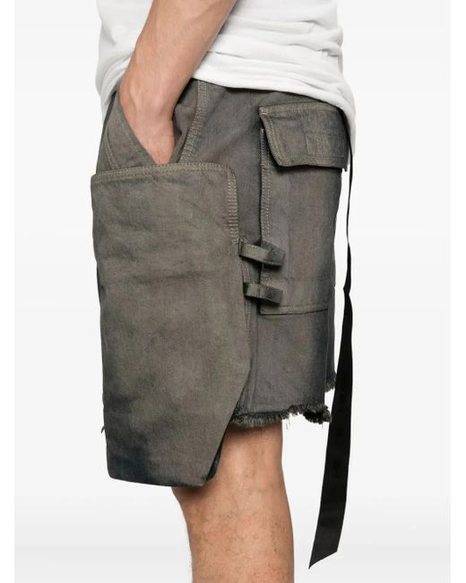 Rick Owens Ausgefranste Jeans-Shorts in Gray für Herren