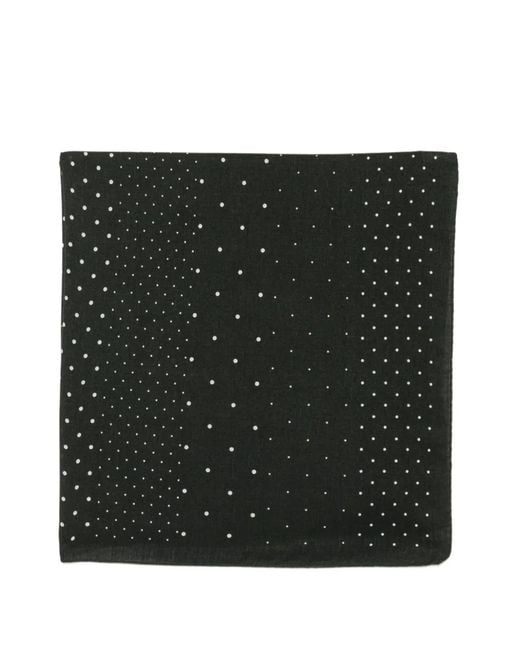 Destin Black Polka-Dot Wool Scarf