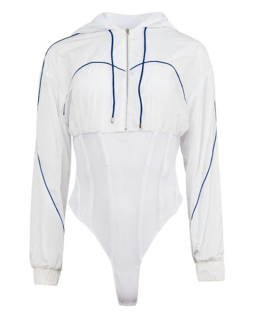 Fleur du Mal White Trackstar Bodysuit