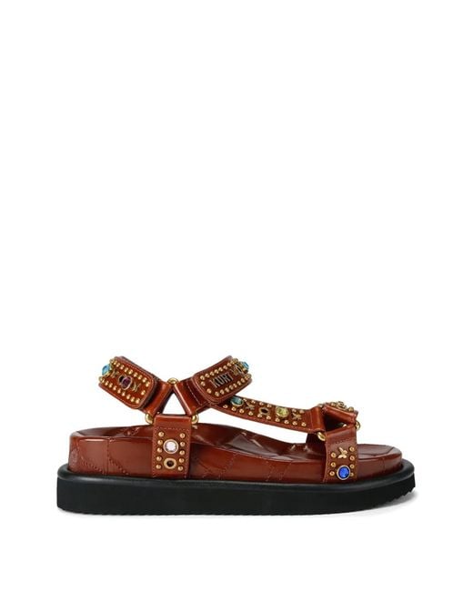 Kurt Geiger Brown Orson Sandals
