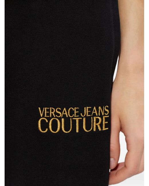 Versace Jeans Couture Black Pantalon De Jogging À Logo Brodé