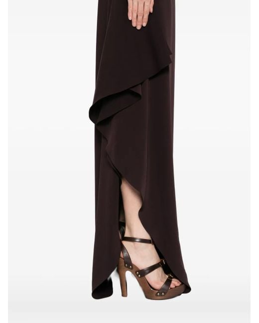 Amsale Brown Kleid Aus Krepp