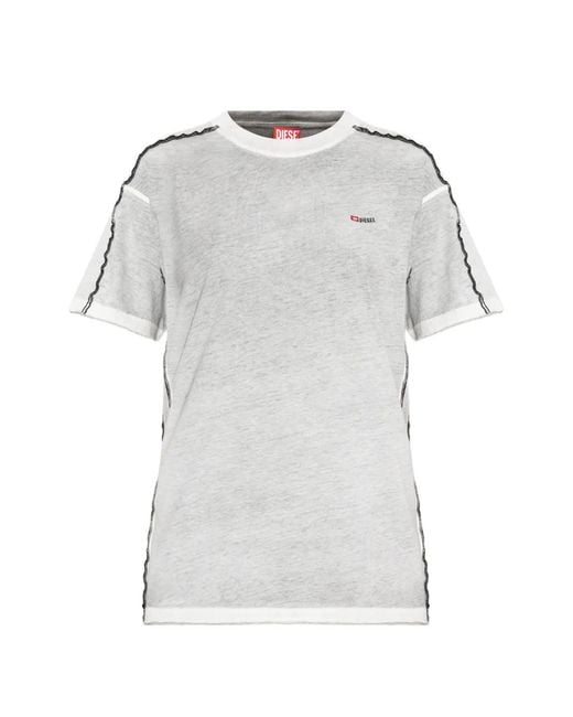 DIESEL Gray T-Imy Logo-Embroidered T-Shirt
