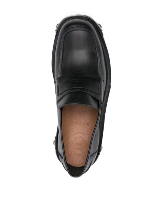 Vetements Black Logo-embossed Leather Loafers for men