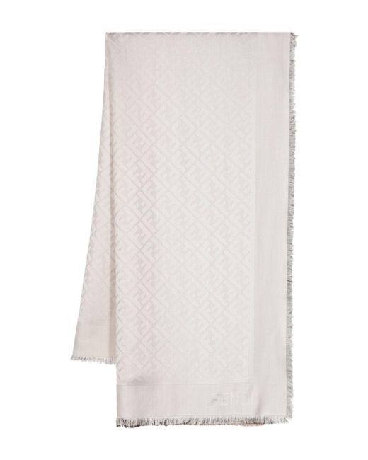 Fendi モノグラム スカーフ White