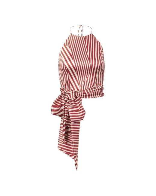 Silvia Tcherassi Red Carmela Striped Blouse