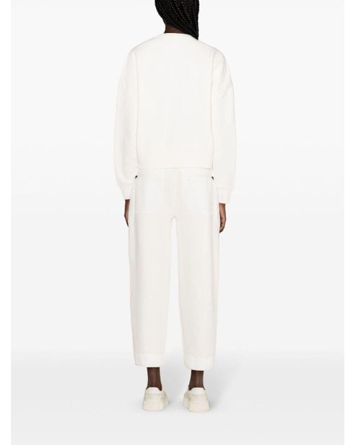 Moncler White Contrasting-panels Track Pants