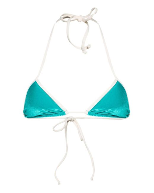 Mc2 Saint Barth Blue Leah Velvet Bikini Top
