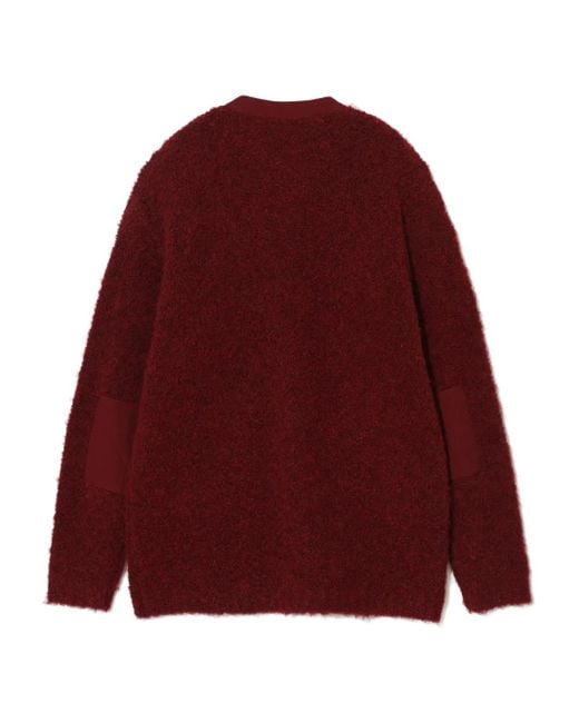 Undercover Red Round-Neck Patch-Pocket Cardigan for men