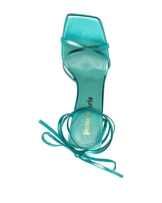Palm Angels Green Palm Tree Lace-Up Sandals
