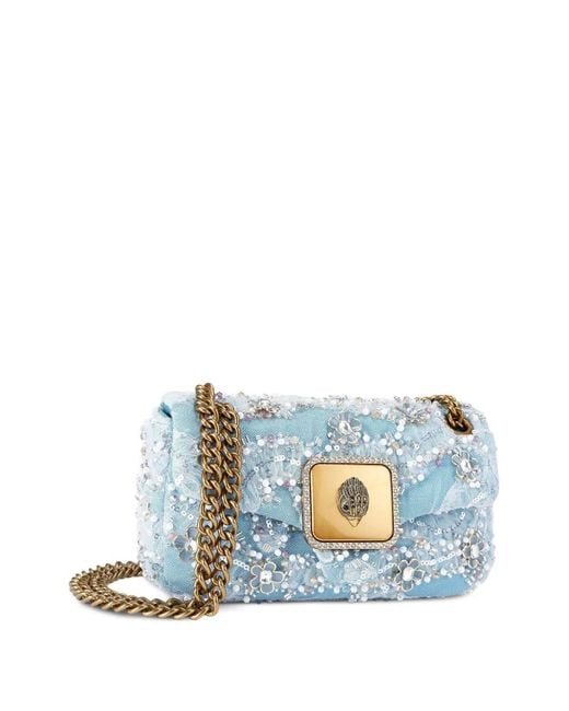Kurt Geiger Blue Mini Pimlico Beaded Eagle Bag