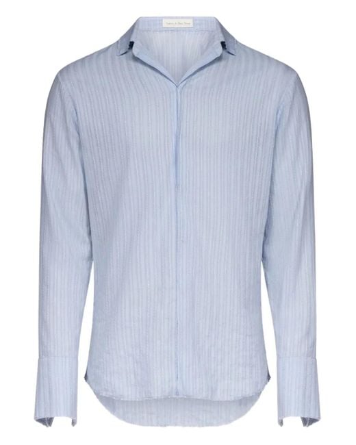 Ludovic de Saint Sernin Blue Striped Shirt