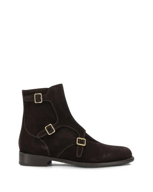 MARETTO® Black Buckle-Detail Ankle Boots