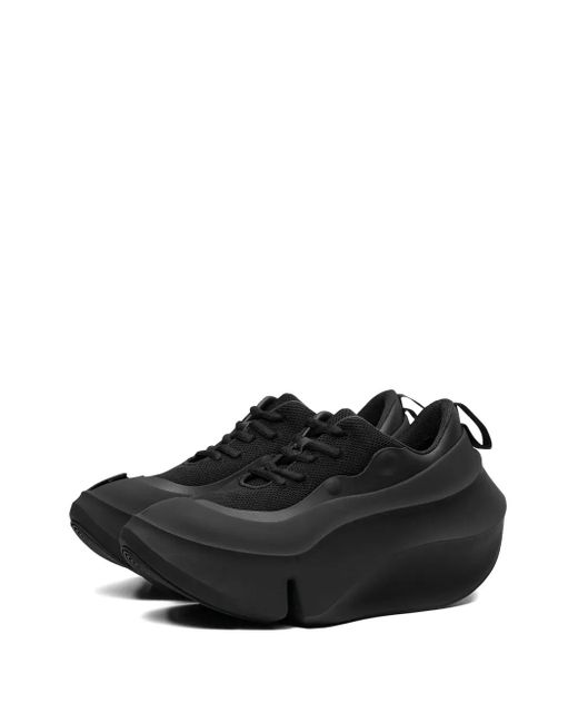 grounds Black Orca Wave Lace-Up Platform Sneakers