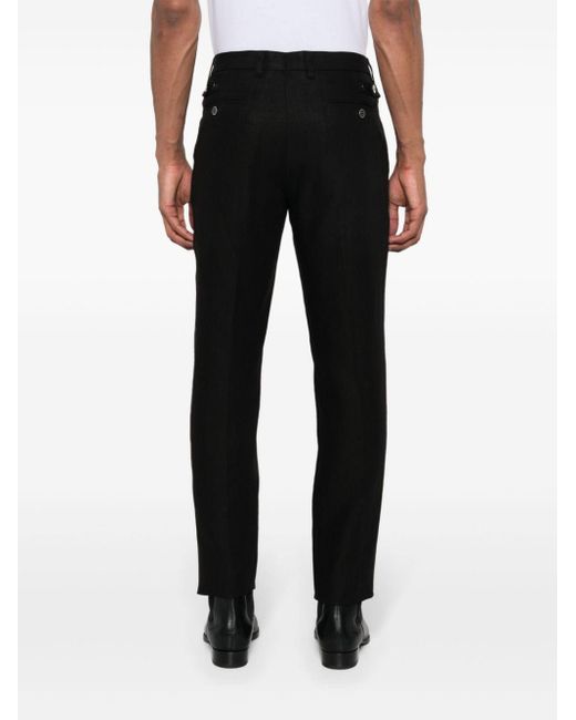 Dolce & Gabbana Black Slim-fit Linen Trousers for men