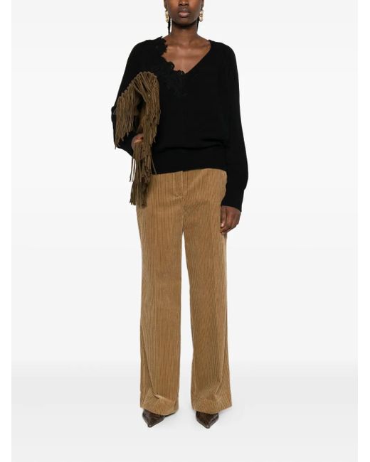 Ermanno Scervino Black Lace-Insert Knit Sweater
