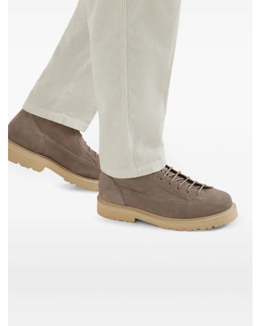 Botas de ante con cordones Brunello Cucinelli de hombre de color Brown