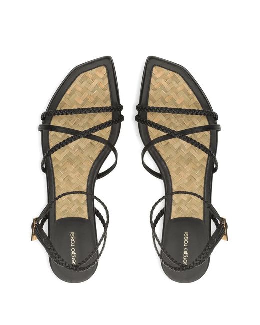 Sergio Rossi White Braid Straped Sandals
