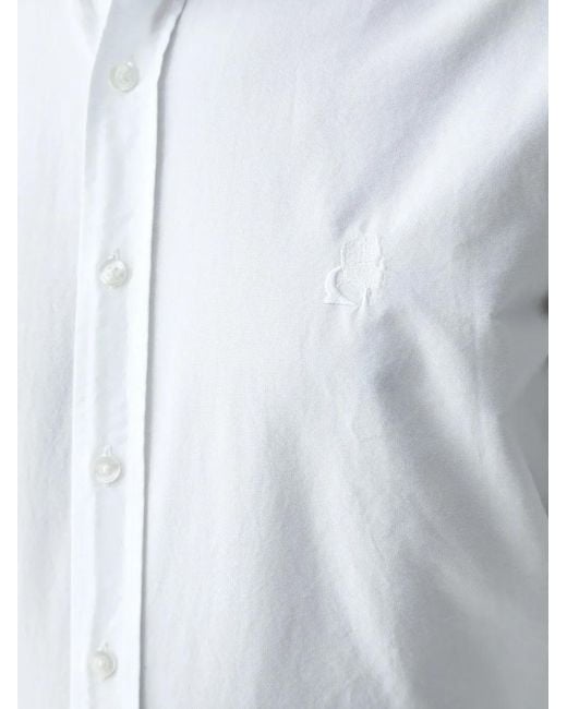 Karl Lagerfeld White Embroidered-Logo Shirt for men