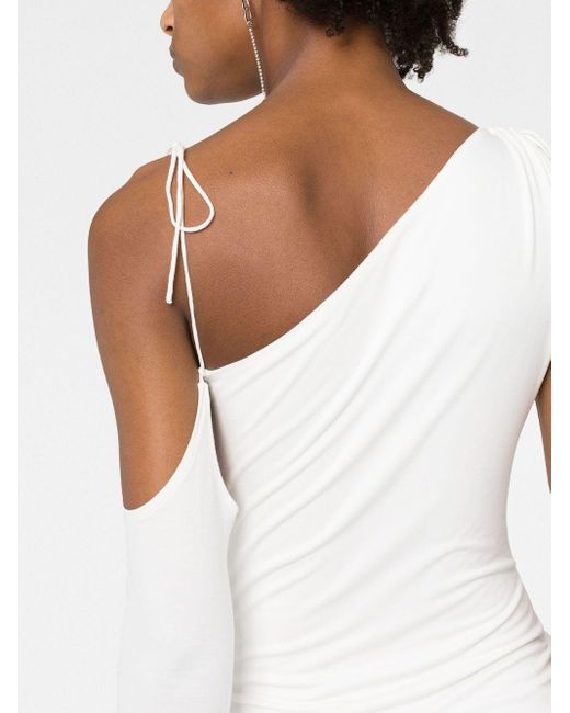 MANURI White Giuly 2.3 Detachable-sleeve Midi Dress