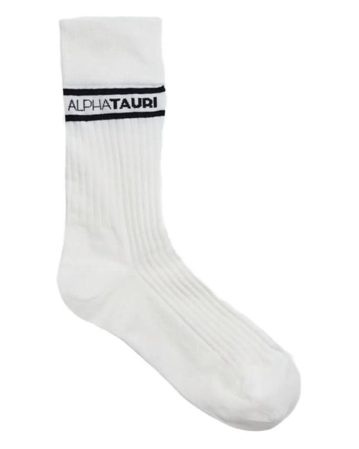Calcetines con banda de canalé ALPHATAURI de hombre de color White