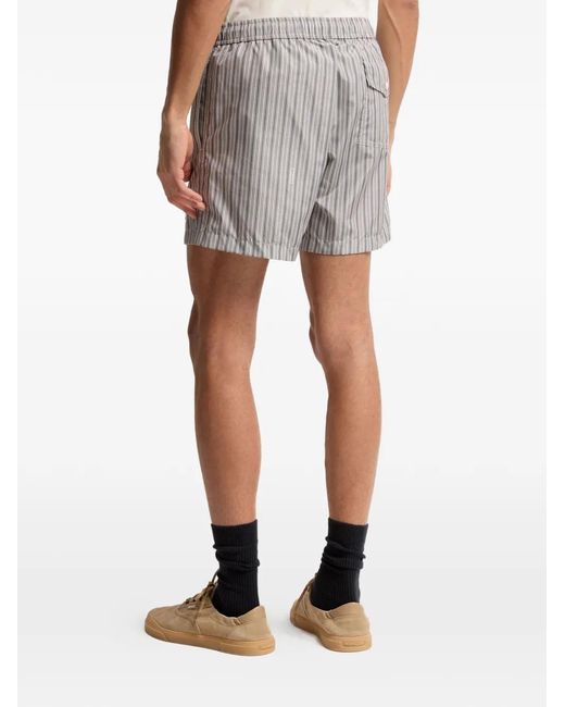 Moncler Gray Striped Drawstring Shorts for men