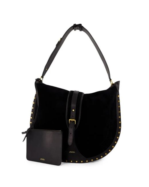 Isabel Marant Black Oskan Soft Studded Shoulder Bag