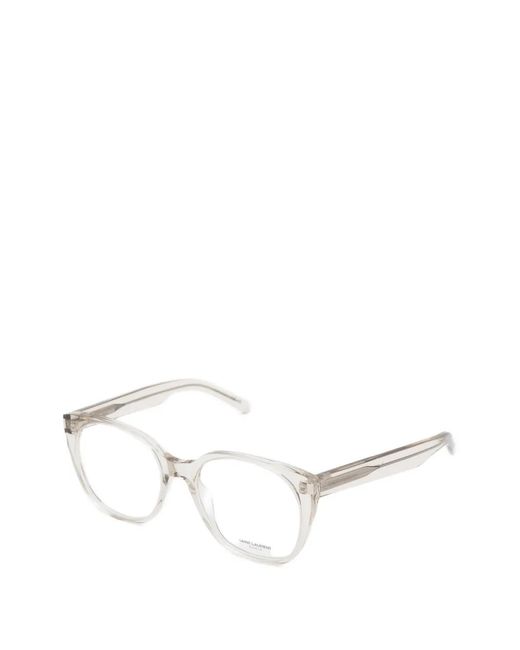 Saint Laurent White Sl 897 Round-Frame Glasses