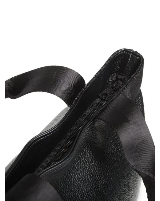 EA7 Black Logo-Embossed Tote Bag