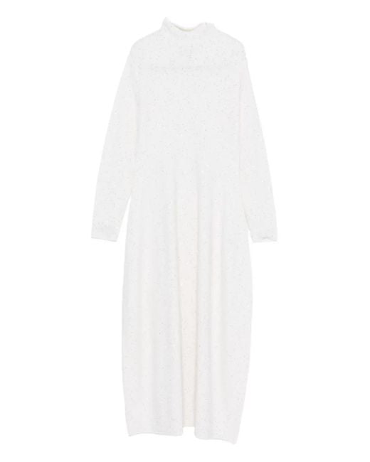 Antonelli White Sequin-Embellished Dress