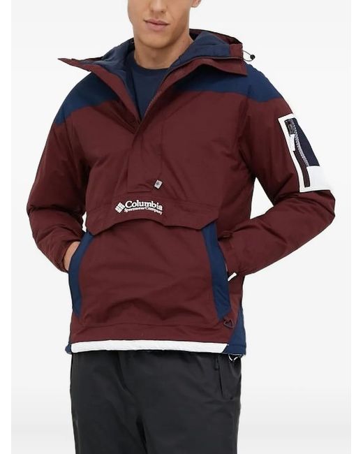 Columbia Red Colour-Blocked Half-Zip Jacket for men