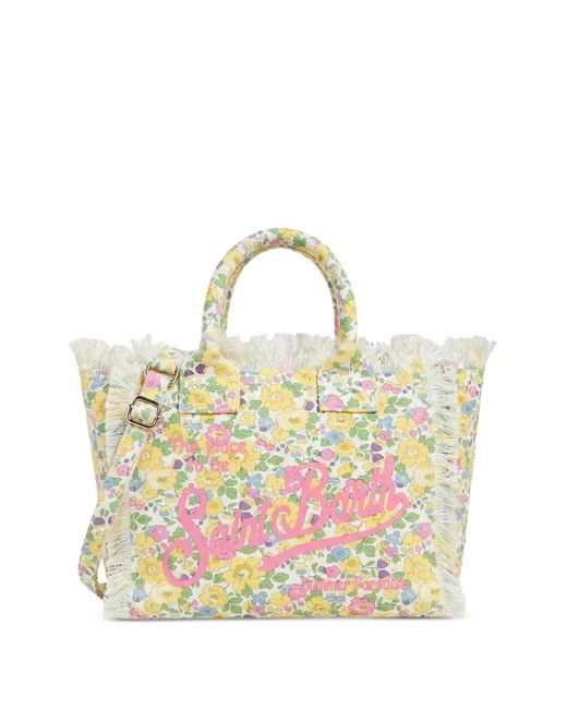 Mc2 Saint Barth White Sac Cabas Colette Liberty À Fleurs