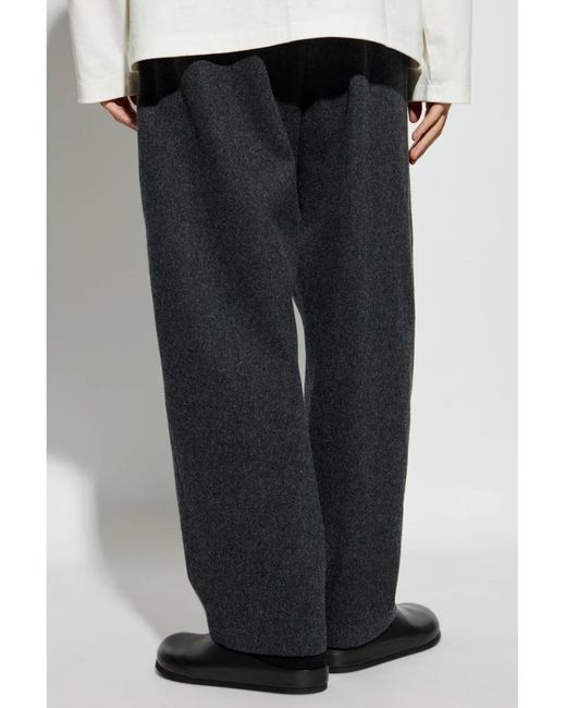 Jil Sander Blue Felted Trousers for men