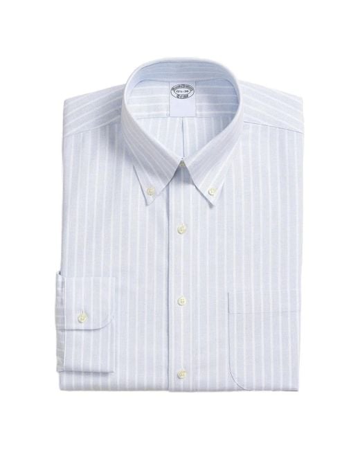 Brooks Brothers Blue Button-Down Striped Shirt for men