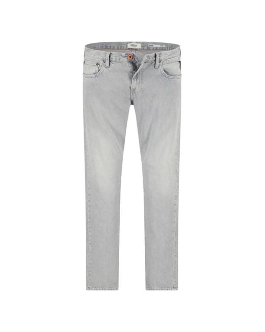 Replay Gray Aideen Straight-Leg Jeans for men