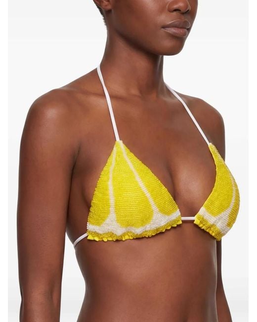 Leslie Amon Yellow Haut De Bikini Lemon Slice