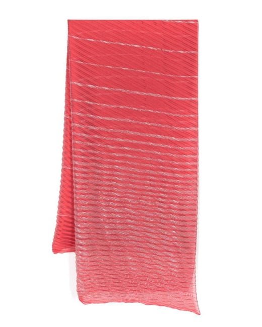Pañuelo plisado a rayas Emporio Armani de color Pink