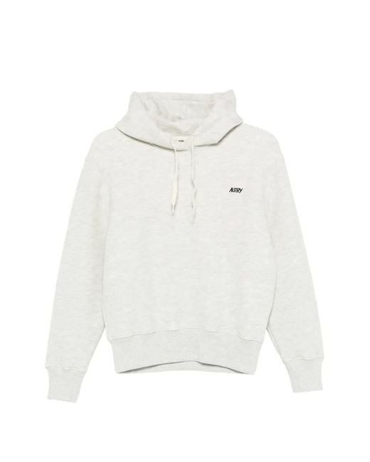 Autry White Logo-Embroidered Hoodie