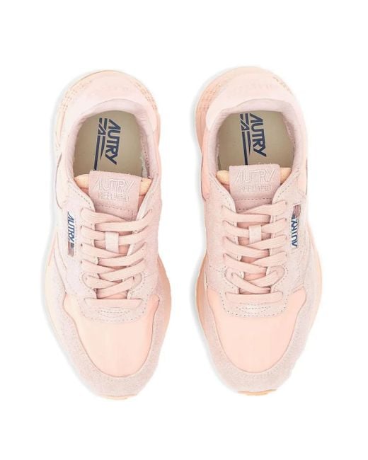 Autry Pink Panelled Sneakers