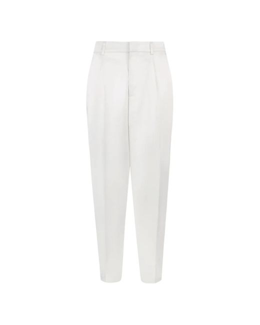Philipp Plein White Satin Dame Fit Trousers