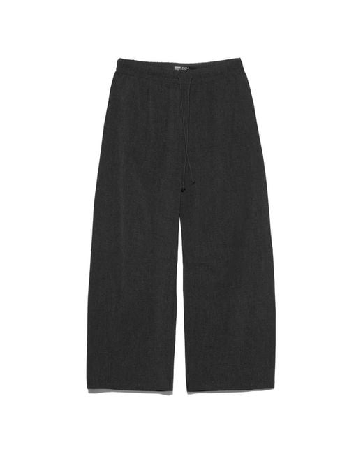 Bimba Y Lola Black Dark Melange Fluid Corduroy Barrel Leg Trousers