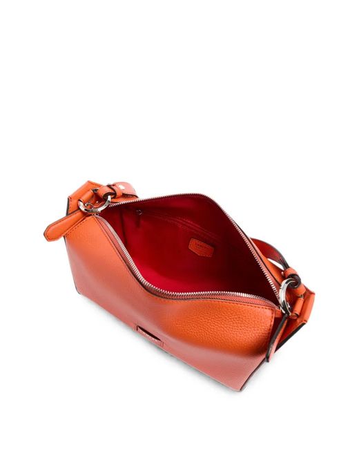 Lancel Red Sac Porté Épaule Louison En Cuir Grainé