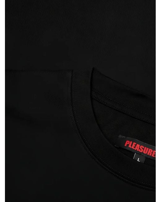 Pleasures Black Logo-Print T-Shirt for men