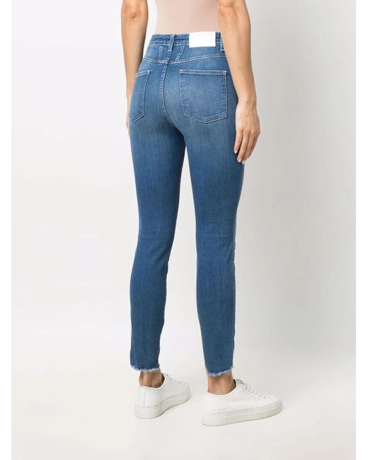 Closed Blue Distressed Slim-Fit Jeans