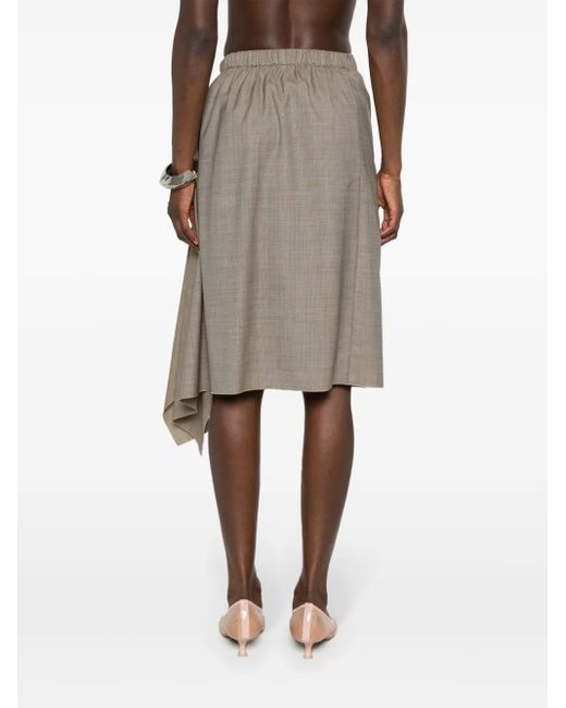 Litkovskaya Gray Asymmetric Midi Skirt